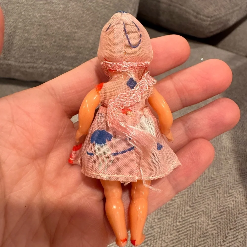 Gorgeous Vintage Small Celluloid Baby Doll, Made In Italy - Original Clothing